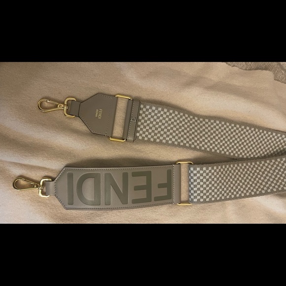 Fendi Strap You, Gingham Woven Adjustable Shoulder Strap - Picture 6 of 7